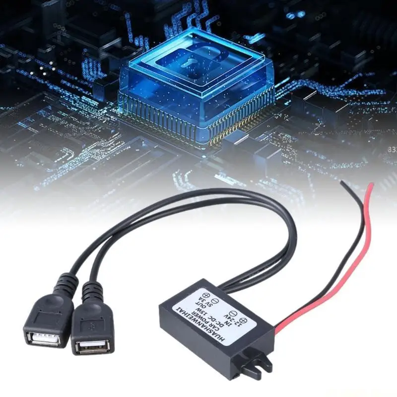 E56B DC12V-24V to 5V3A Car Power Adapter Voltages Converters Step-down Module