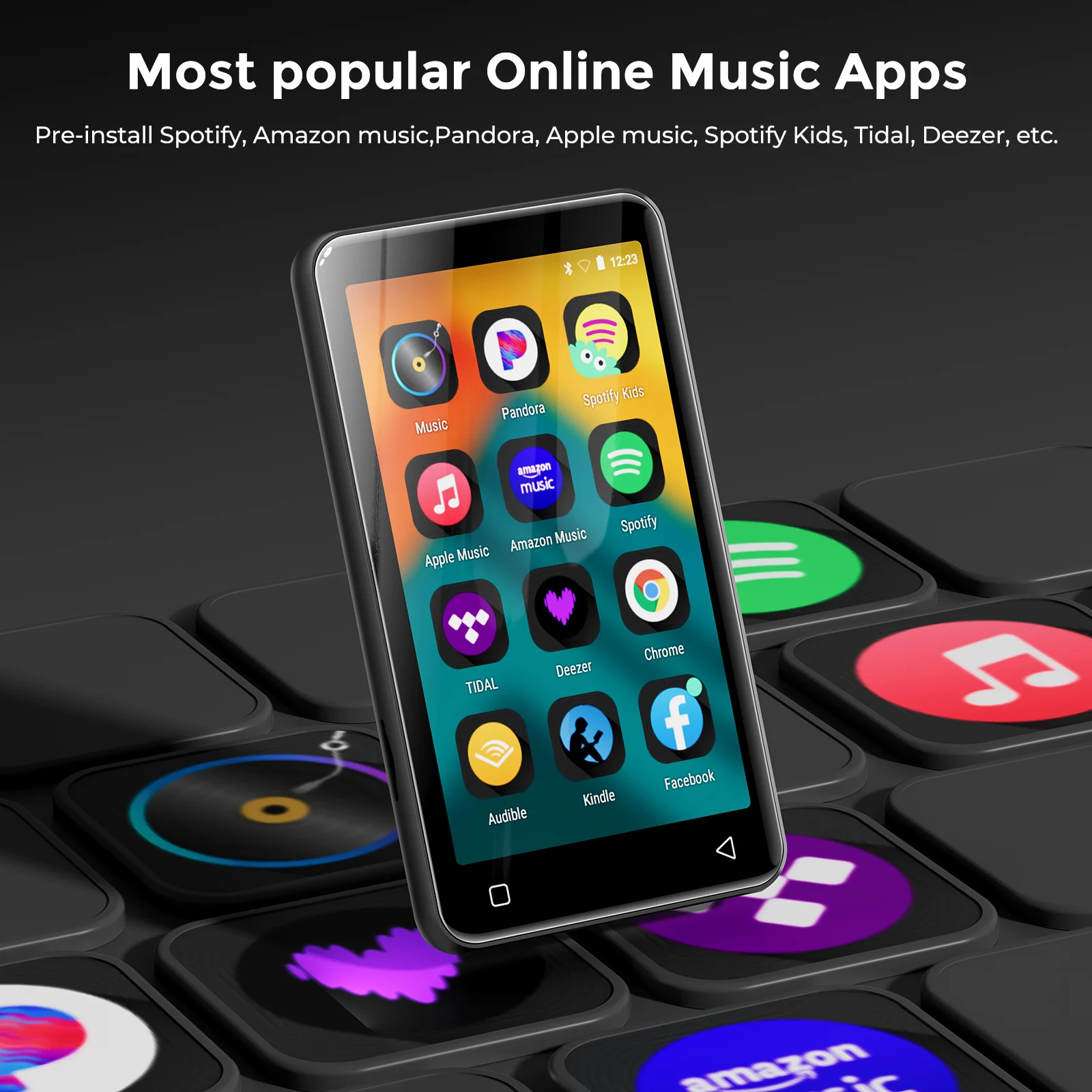 مشغل MP4/MP3 محمول ومكبرات صوت بلوتوث وواي فاي، مشغل صوت رقمي يدعم سبوتيفي، ديزر، راديو السيارة، حتى 1 تيرابايت #3