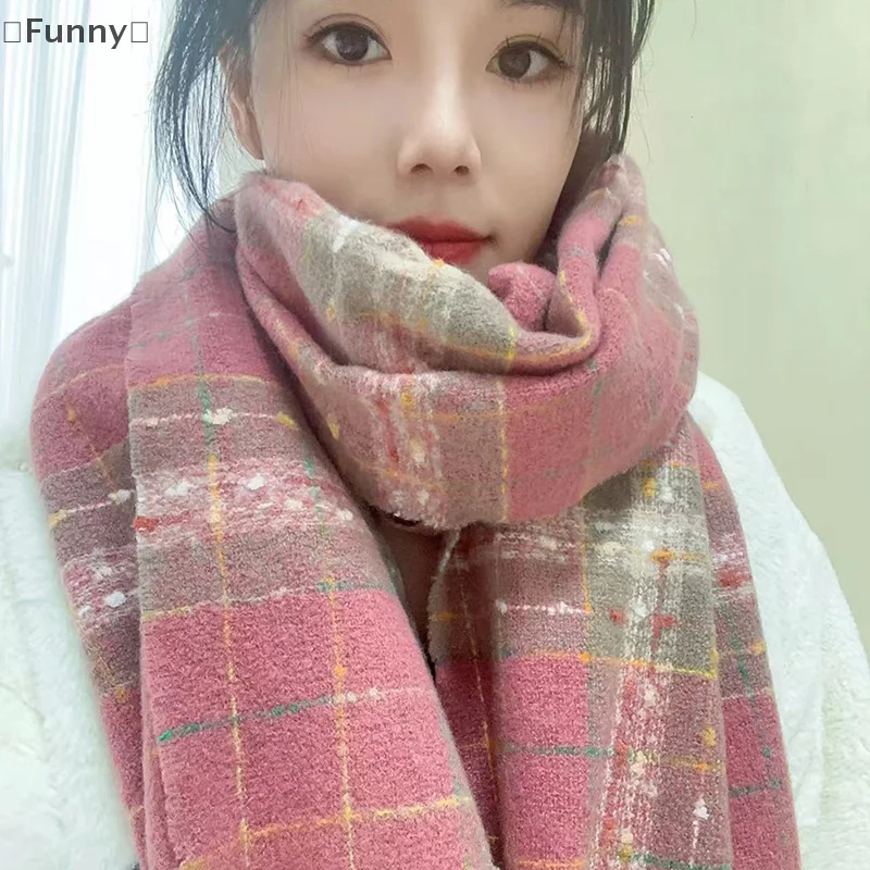 [مضحك] الشتاء سميكة الدافئة تنوعا وشاح المرأة شال ويلتف طويل شرابة Echarpe الدافئة تنوعا وشاح شال النساء