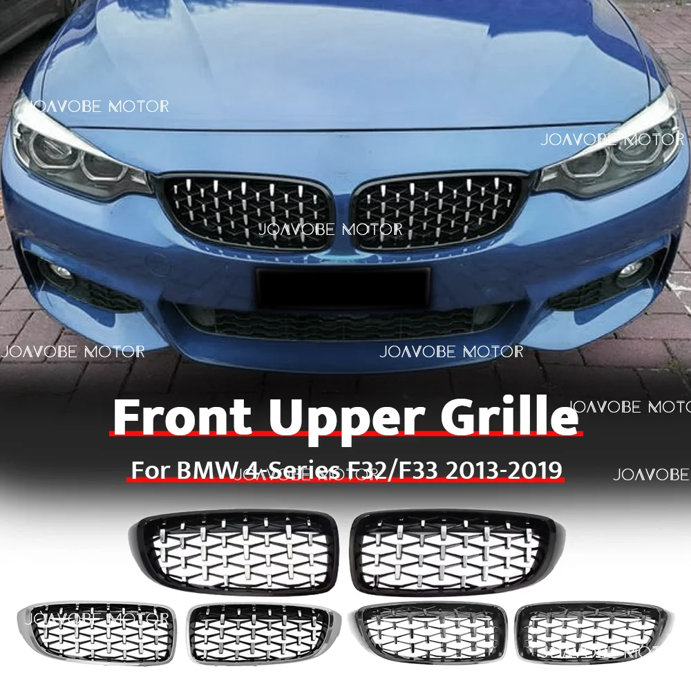 

Chrome Black Chrome Silver Glossy Black Diamond Style Front Bumper Grille For BMW 4 Series F32 F33 2013-2019