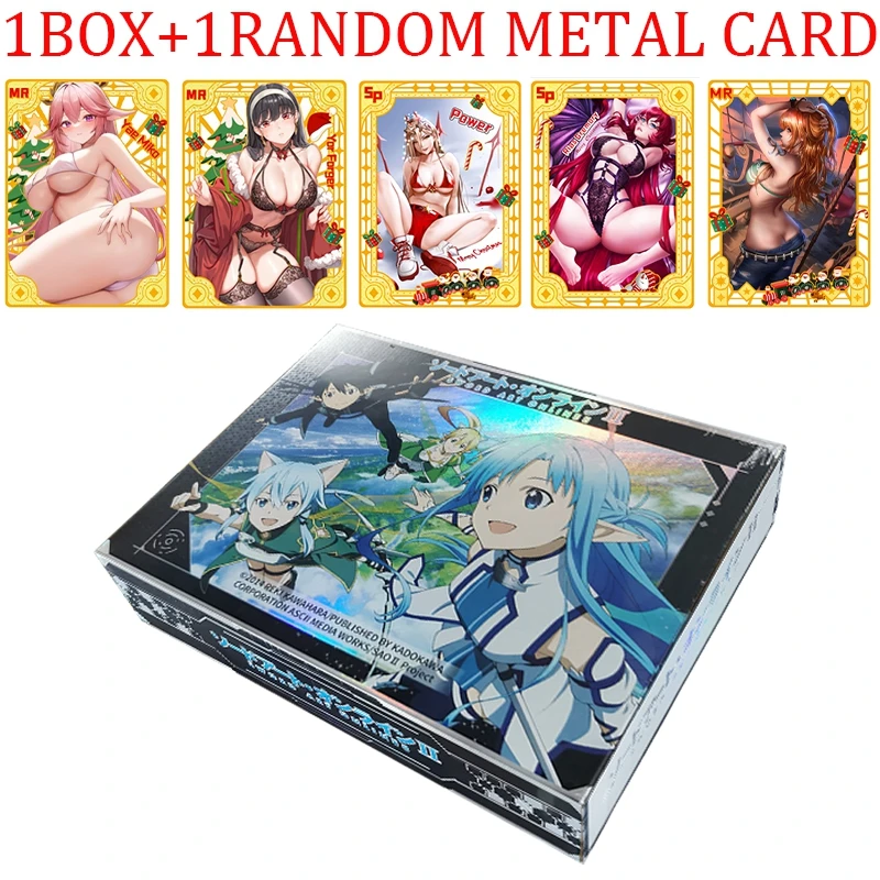 

Special Offer SAO Rare Collection With Metal Cards Kirigaya Kazuto Yuuki Asuna Leafa Child Kids Birthday Gift Game Cards Toys