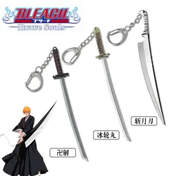 Anime Bleach Kurosaki Ichigo Zangetsu Sword Keychain Tensa Zangetsu Zanpakuto Weapon Pendant Key Chain for Men Car Keyring Gift