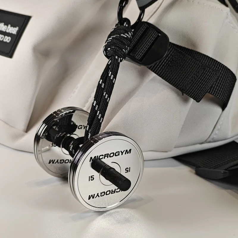 

Microgym Dumbbell Keychain Detachable 304 Stainless Steel Mini Pendant Bag Charm Portable Fitness Gift For Gym Enthusiasts