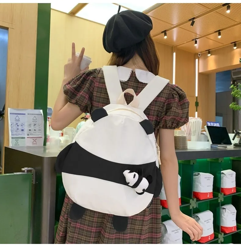 Cute Panda Animal Backpack School Bookbag for Teen Boys Girl Penguin Backpacks Travel Hiking Camping Book Bag Y2K