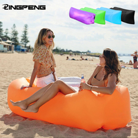 Single Person Lazy Inflatable Sofa Portable Outdoor Beach Air Sofa Bed Folding Camping Sleeping Bag for Comfortable Rest