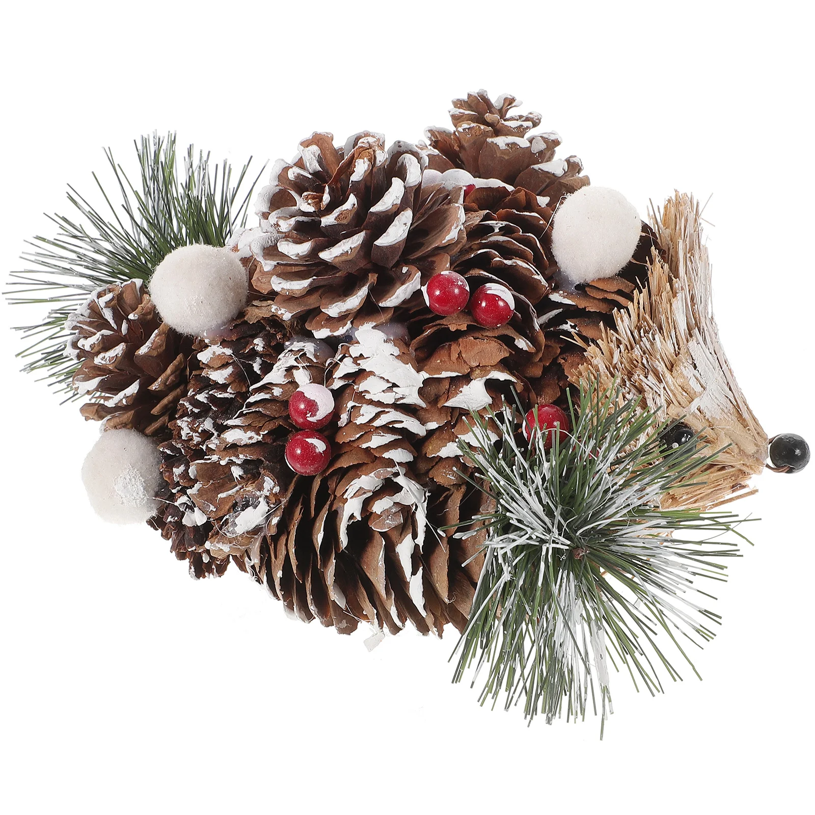 Straw Bird Hedgehog Ornaments Pinecone Figurine Craft Adornment Berry Decor Handmade Artware Gift Crafts