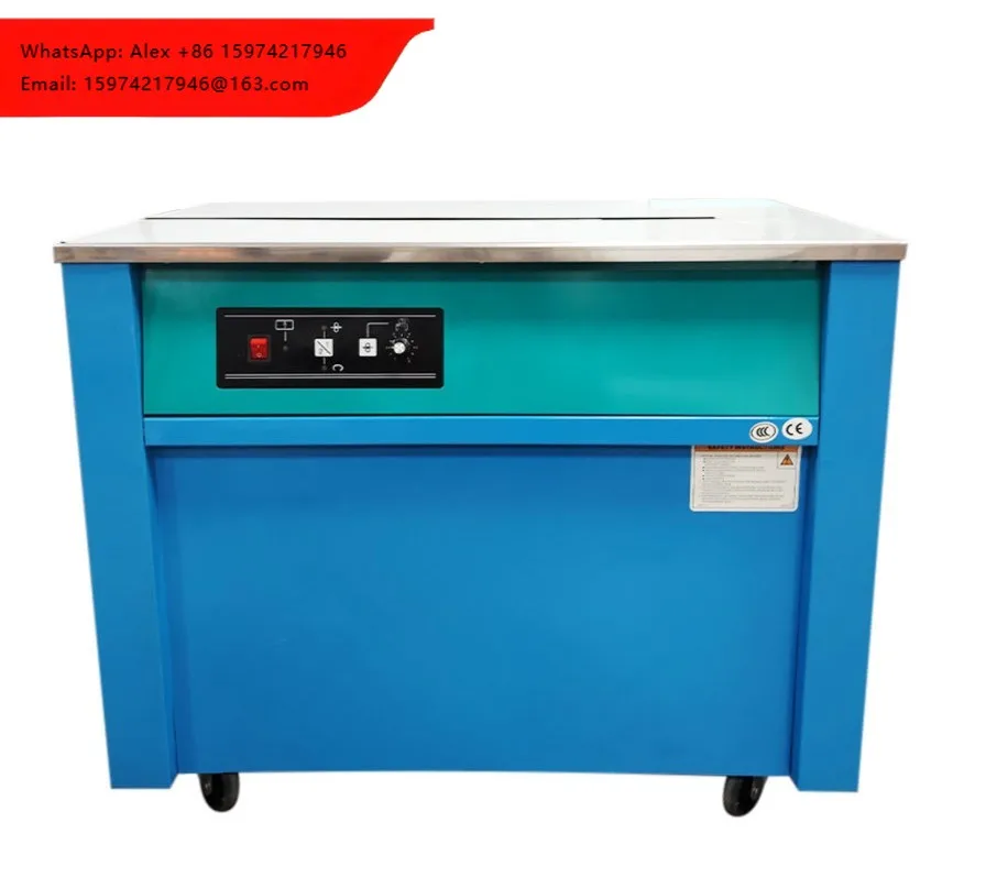 Factory Price Single Motor Semi Auto Strapping Machine For Packing Carton Box Suitable For 9-15mm Straps