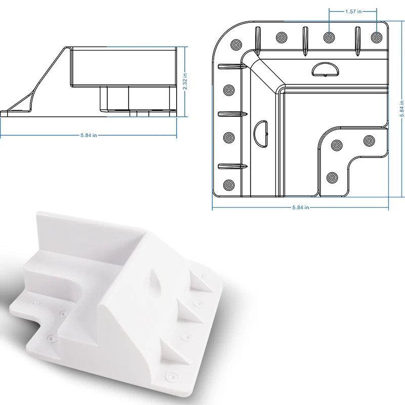 دعامة تثبيت مكونة من 6 قطع RV دعامة سقف مسطحة بحرية ABS للحماية من الأشعة فوق البنفسجية دعامة تثبيت الألواح الشمسية