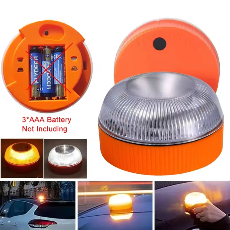 1PC Car Emergency Light Led Flashing Light Magnetic Induction Road Accident Light Portable Strobe Warning Light