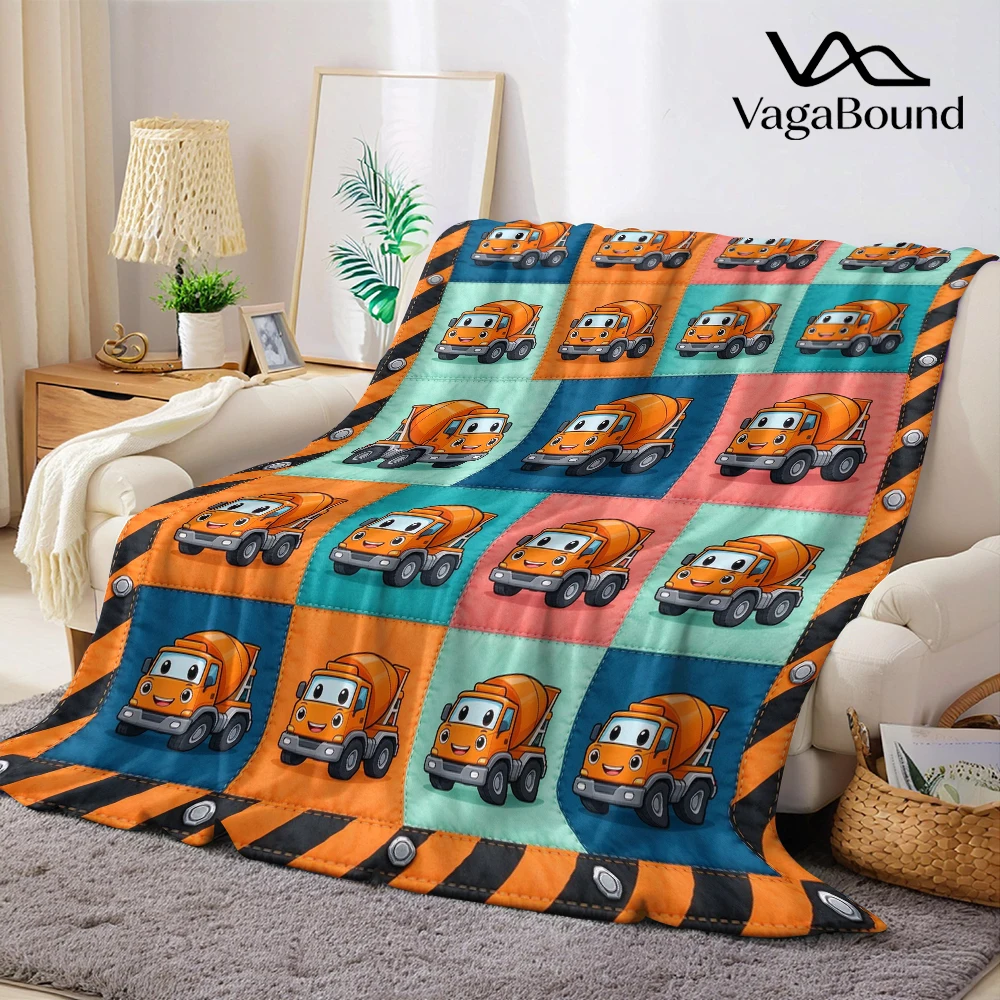 Orange Mixer Bolt Stripe Flannel Blanket Perfect for Sofa Office Bed Travel Sleep Read Relax Camping Four Season Use