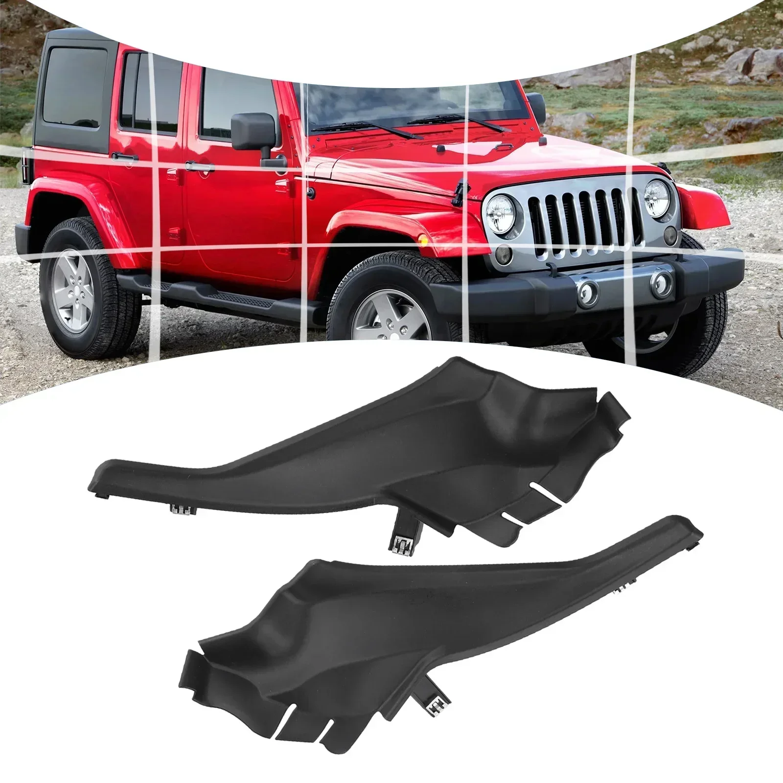 

Car Front Mudguard Cowl Cover Cap Trim Left Right Fender Cowl Cover Cap Trim 68102561AE 68102560AE For Jeep For Cherokee 14-18
