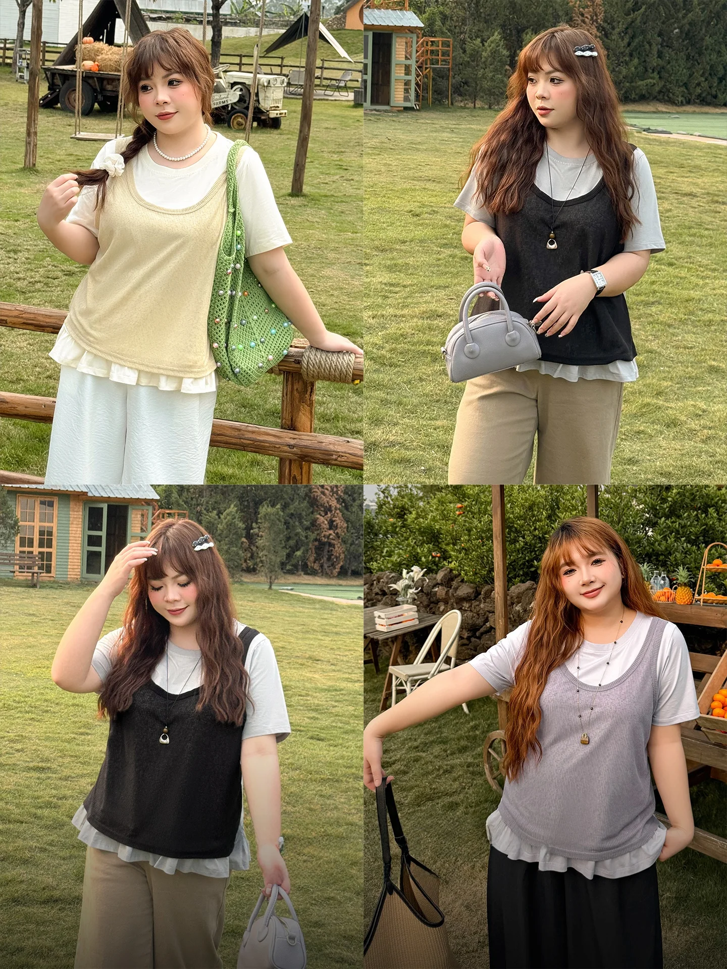 

Limited Edition plus Size Women's Ice Porcelain Cotton Short Sleeve round Neck T-Shirt Fake Two-Piece Casual Loose Fit Summer...