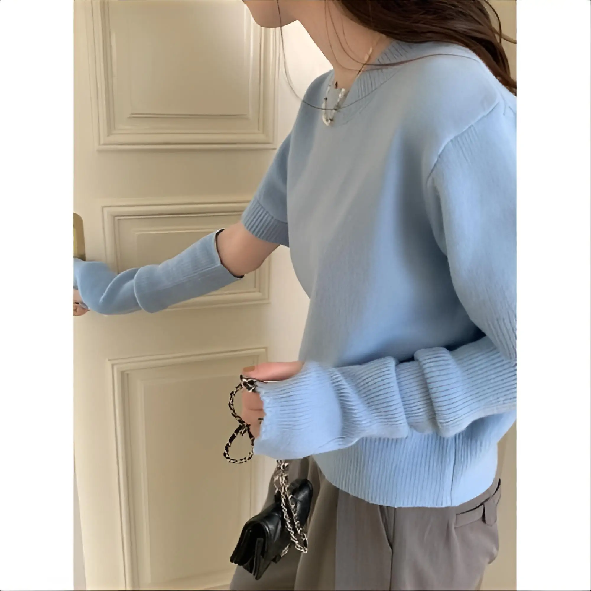 

Вязаный свитер со съемными рукавами, женские пуловеры, эстетические шерстяные пуловеры с рисунком на пуговицах, осенний студенческий осенний нежный стиль