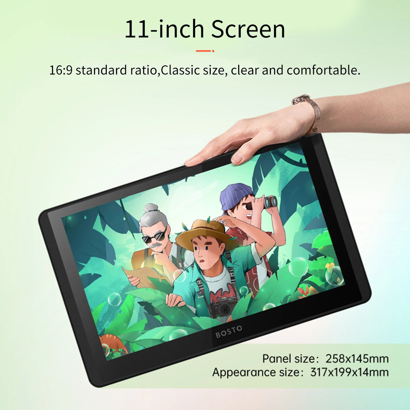 LCD Graphics Drawing Tablet Monitor 11.6 Inch Pressure Level Passive Technology with Tilt Function Support Windows MacOS USB-Pow
