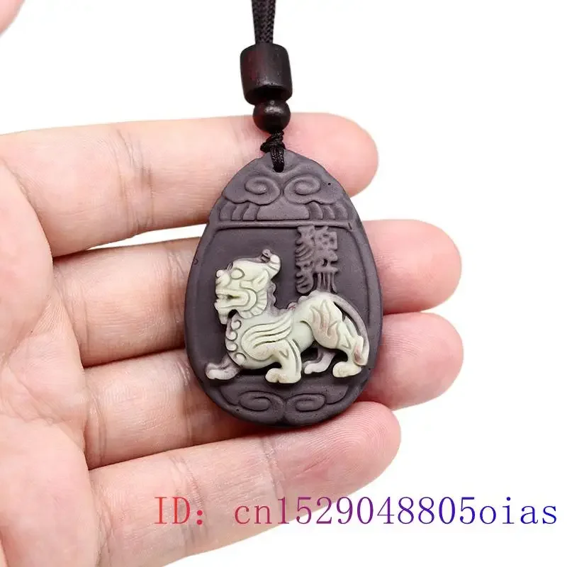 Jade Pixiu Anhänger Halsketten Amulett Luxus Amulette echten Charme Natur schmuck Anhänger Edelstein Mann Halskette Charms geschnitzt