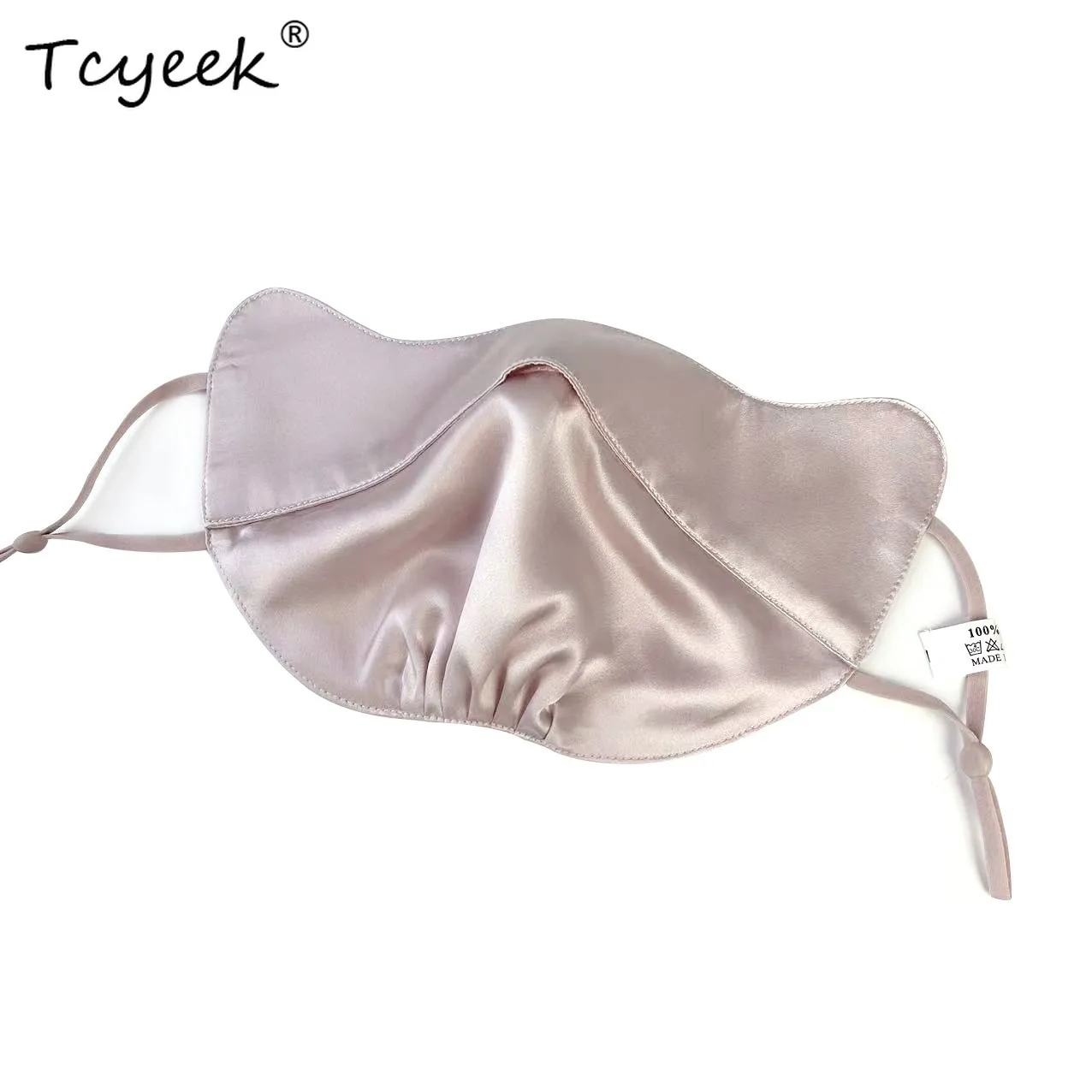 Tcyeek, 100% prawdziwe jedwabne maski, unisex ochrona przed słońcem UV, oddychająca maska ​​ochronna na oczy, 2024 lato jesień A48569QC