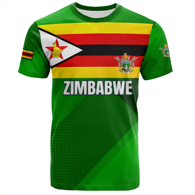 Harajuku 3D Zimbabwe Flag Print T Shirt For Men Children Sports Peace And Love T-shirts Unisex Fashion Tee Shirts Mens Clothing