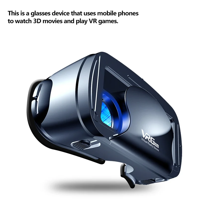 

VRG Pro VR Glasses Virtual Reality Headset Devices Viar 3D Helmet Goggles Lenses Smart For Smartphone Cell Phone For 5-7' Mobile
