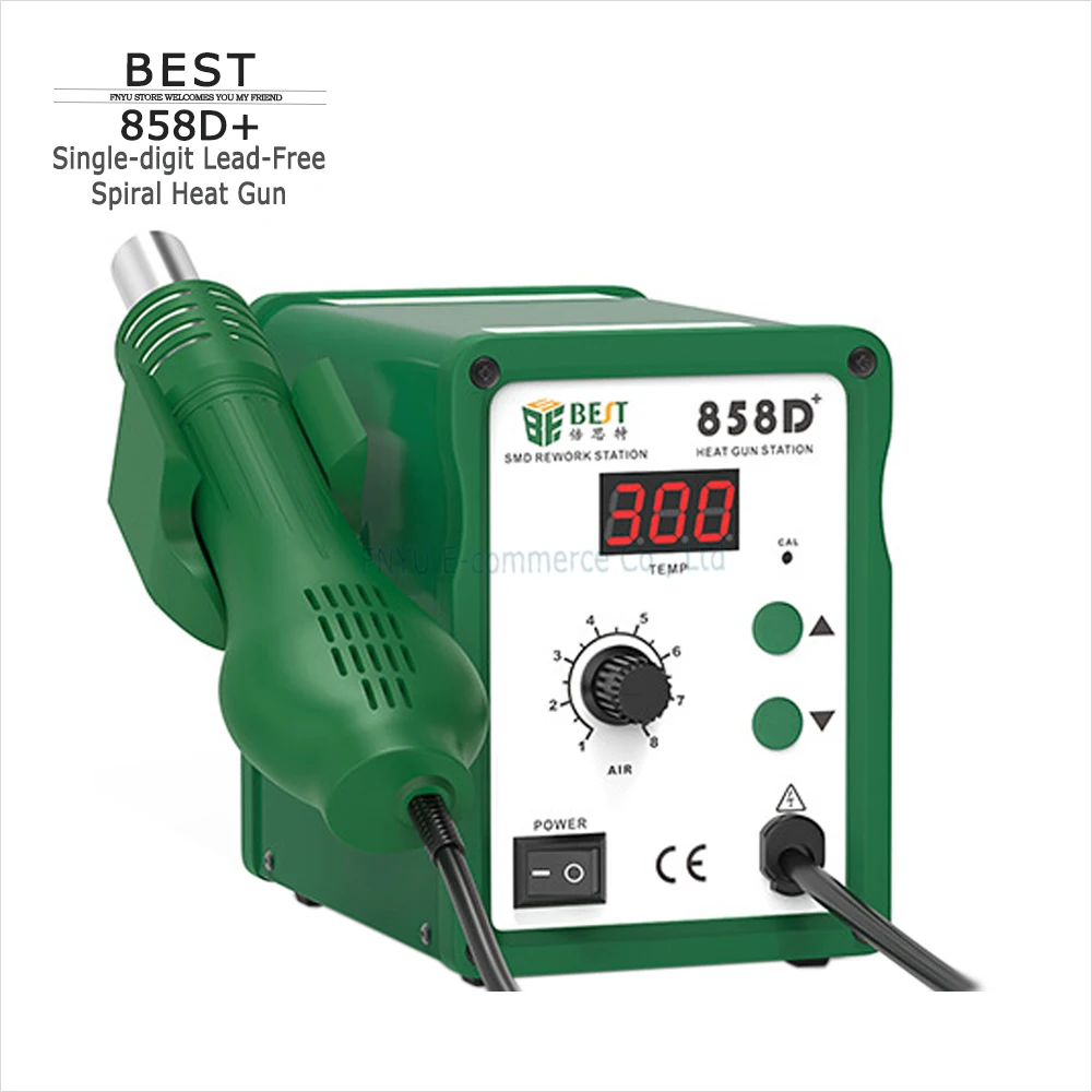 Hot Air Gun BEST 858D+ BGA Rework Solder Station Heat Gun 650W Hair Dryer for Soldering SMD SMT Welding Repair Tool