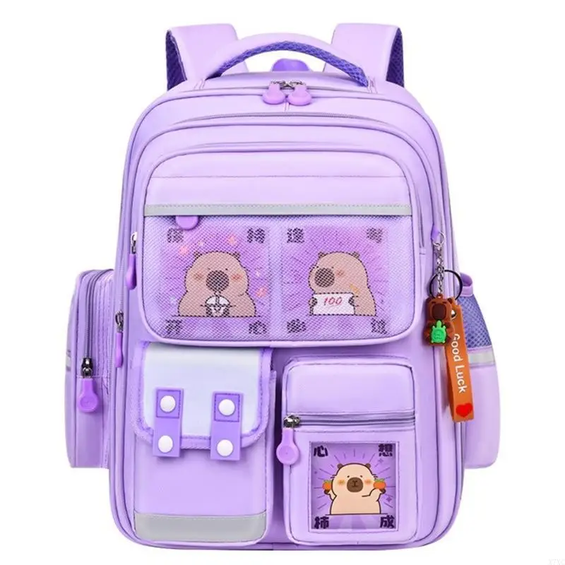 

X7XC Capybara Backpack Lightweight and Practical School Bag Daypacks for Kids with Spacious Interior and Adjustable Strap