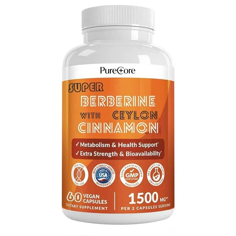 Containing Ceylon Cinnamon, Apple Cider, and Turmeric 1500mg -8-in-1 Dihydroberberine Supplement, Overall Health, 60 Capsules