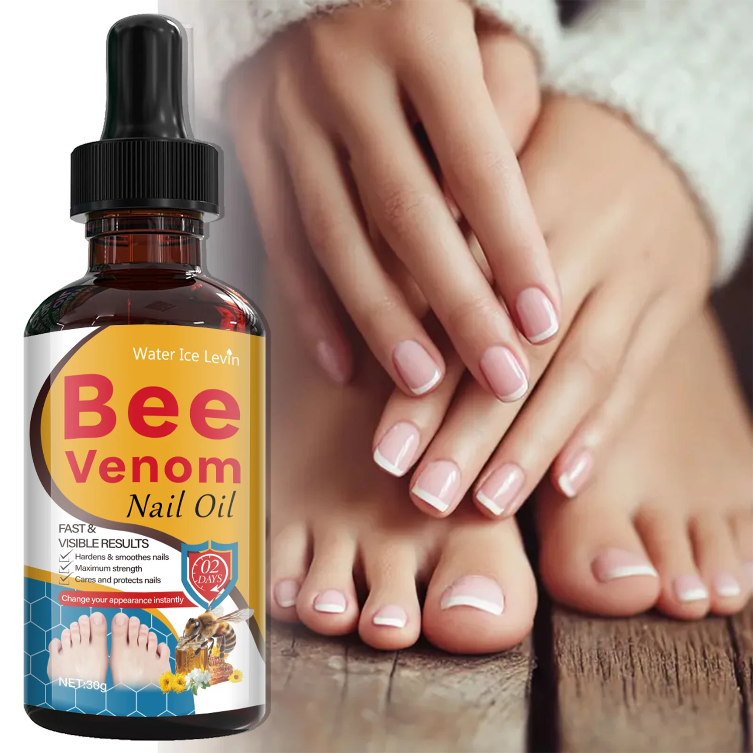 Bee Venom Nail Oil with Salicylic Acid - Fast Visible Results to Harden, Smooth & Strengthen Nails. Maximum Strength Care