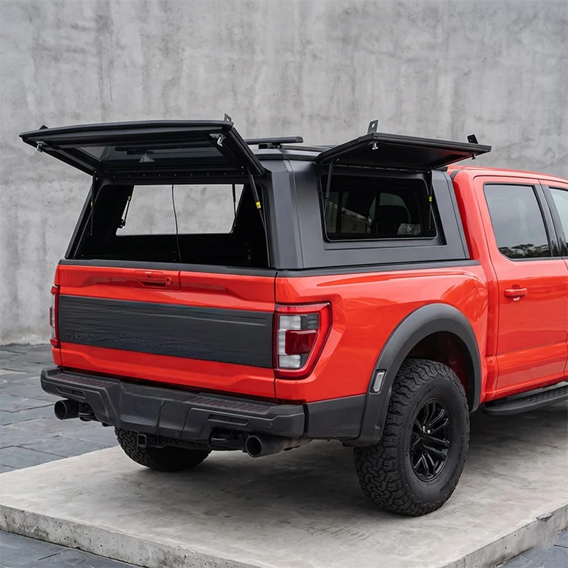 Auto Parts Aluminum Split-type Hard Retractable Truck Bed Cover Manual Folding Waterproof With Tailbox Function For Pickum Alloy