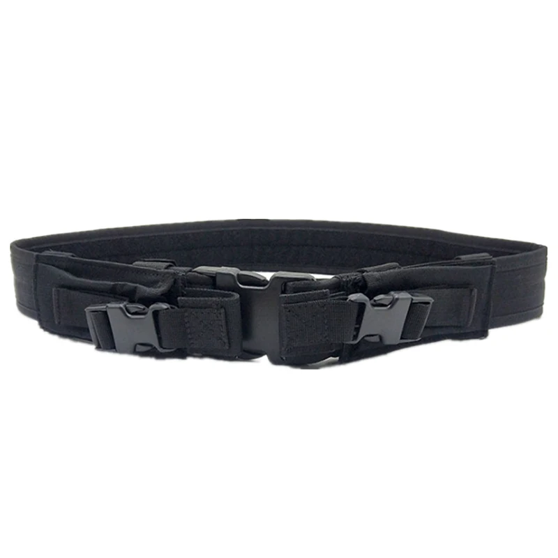 Outdoor Camouflage Tactical Belt With Small bags, Mountaineering Belt With Wide Plastic Buckle,Comfortable Webbing Belt