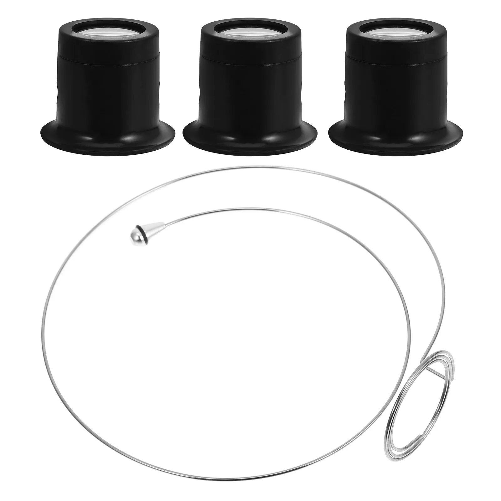 1Set Watchmaker Magnifying Glass Set Eye-Clip Style 3X 5X 10X Optical Glass Lenses Portable Sturdy for Watch Repair Jewelry