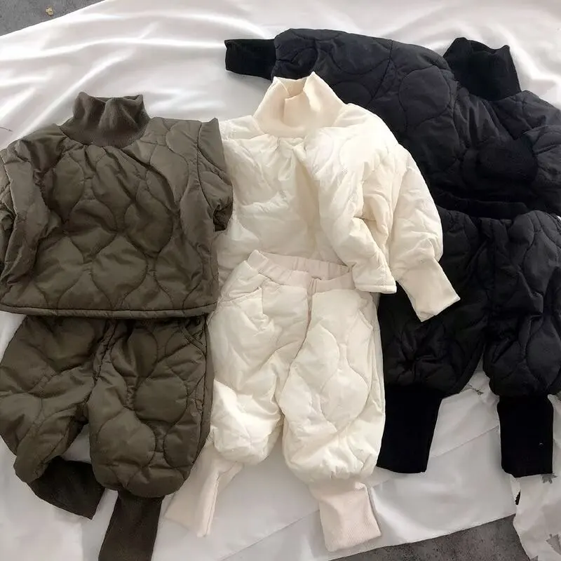 Children Warm jacket Sets Boys Coat+ Pants 2Pcs Winter Outfits Kids Tracksuit Autumn Winter OutwearClothing Sets for 2-10 Y