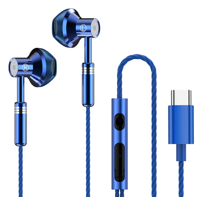 Zestawy słuchawkowe dla graczy typu C & 3.5mm słuchawki douszne 9D Stereo słuchawki przewodowe słuchawki HiFi Bass słuchawki douszne do Samsung zestaw słuchawkowy z mikrofonem