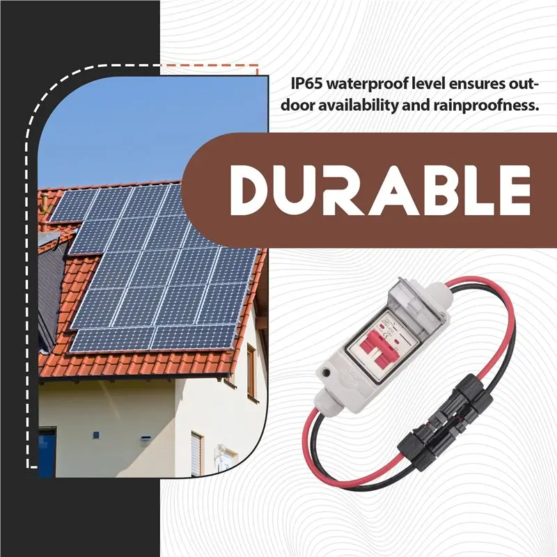 ~Latest Model Solar Panel Disconnect Switch, 63A DC 1000V Breaker Box PV Disconnect Switch With IP65 Waterproof Box