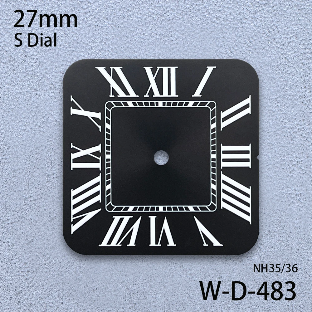 27mm S Logo Square Dial Fit NH35/NH36/4R/7S Japanese Movement Sunray/Matte High-Quality Dial Watch Modification Accessories