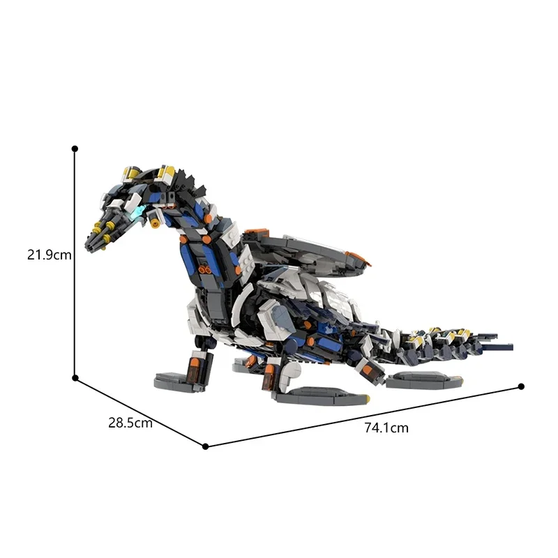 Horizoned Forbidden West Tideripper Building Blocks Set Monsters Toothed Beast Thunderjaw Bricks Building Toy for Children Gifts