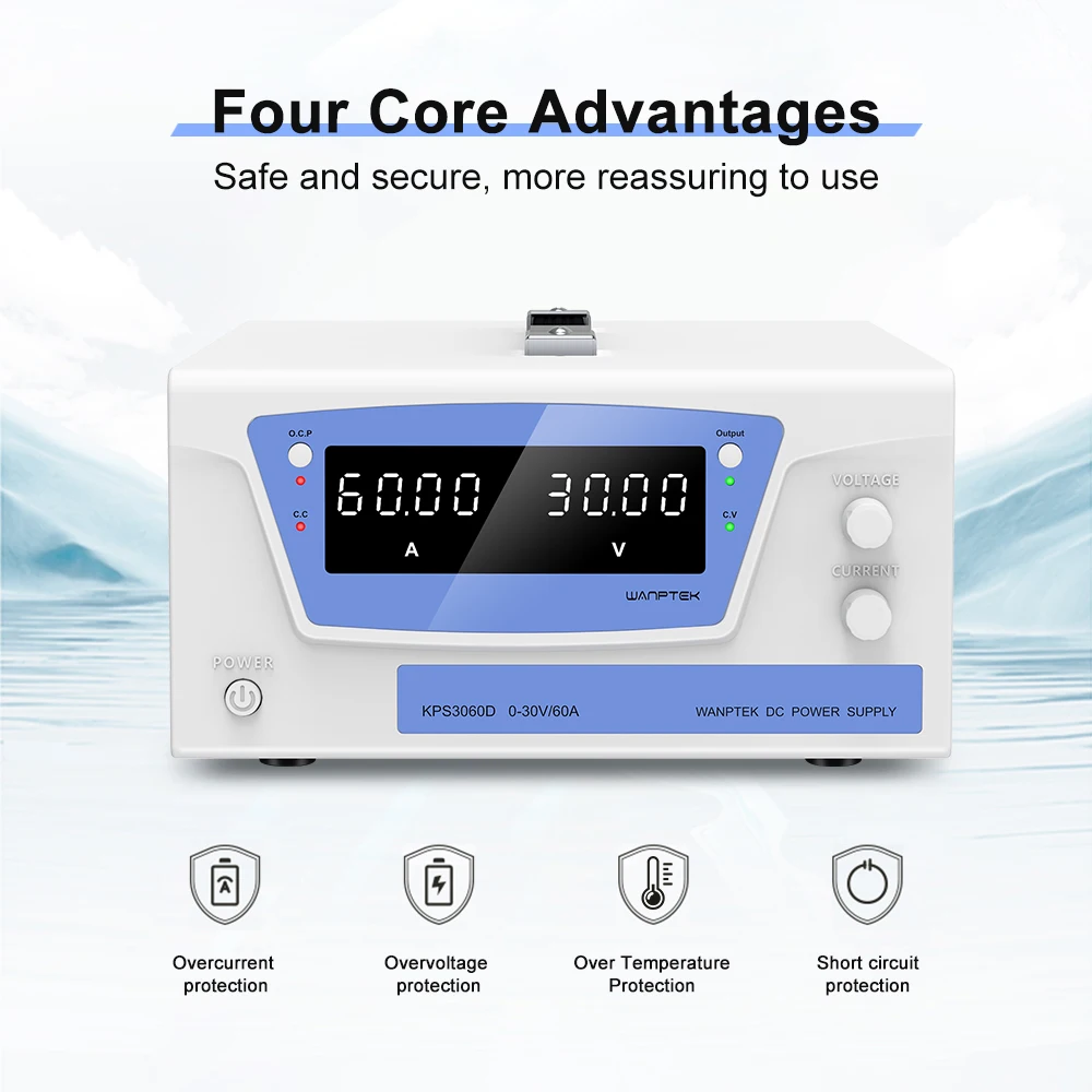 Das experimentelle Netzteil MSKPS3060D mit hoher Gleichstromschaltung 30 V/60 A ist für den Labortest-Unterrichtstest geeignet