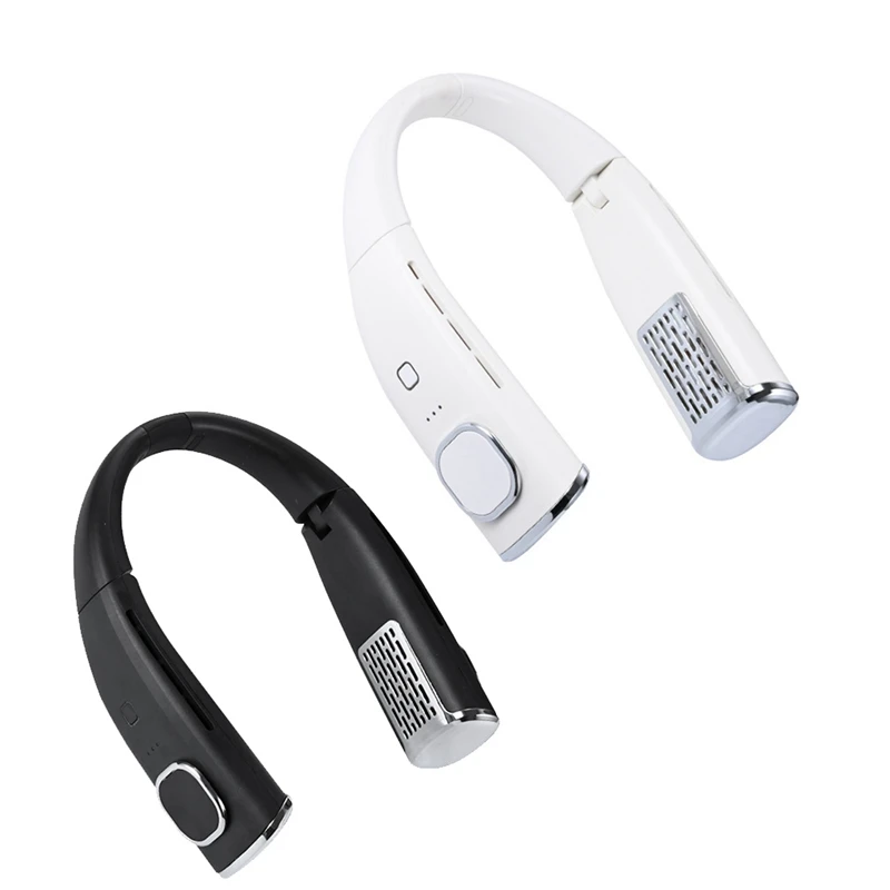 

AF91-2400Mah Hanging Neck Fan Folding Lazy Bladeless Hanging Neck Mini Fan Turbo Brushless Mute Sports Hanging Neck Fan