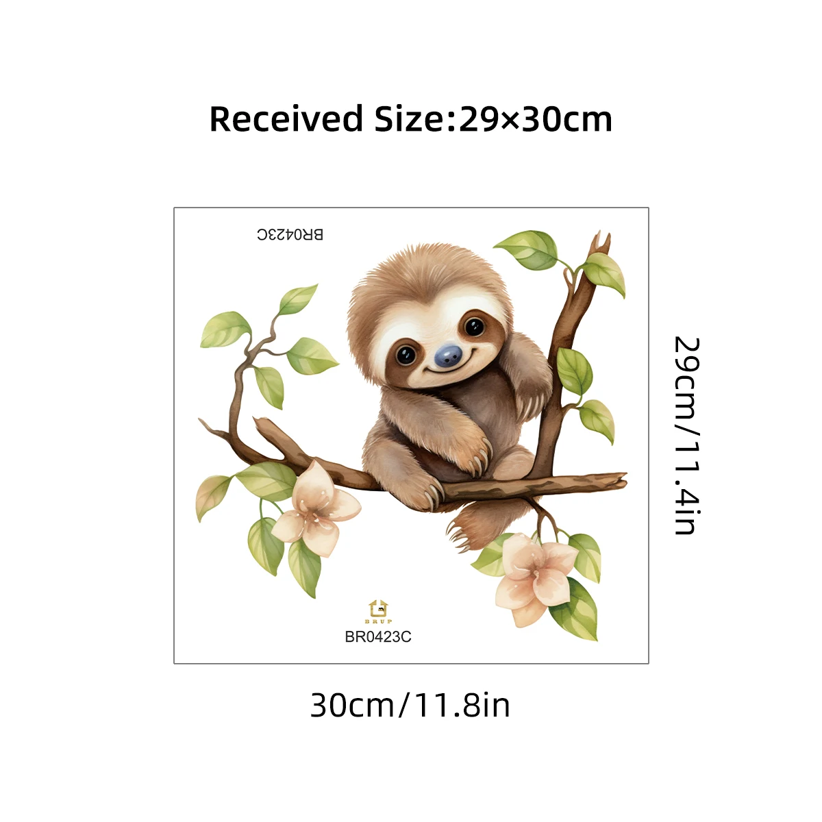 1Pc Cartoon Sloth on Branch Cute Animal Wall Stickers Kids Room Wall Decals Living Baby Room Decor Bedroom Child Home Decoration