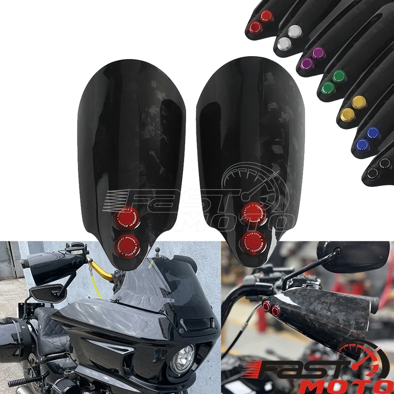 Carbon Fiber Motorcycle Handlebar Shield Guard Handle Handguard For Harley Softail Heritage Classic 114 FLHCS FLHC Standard FXST