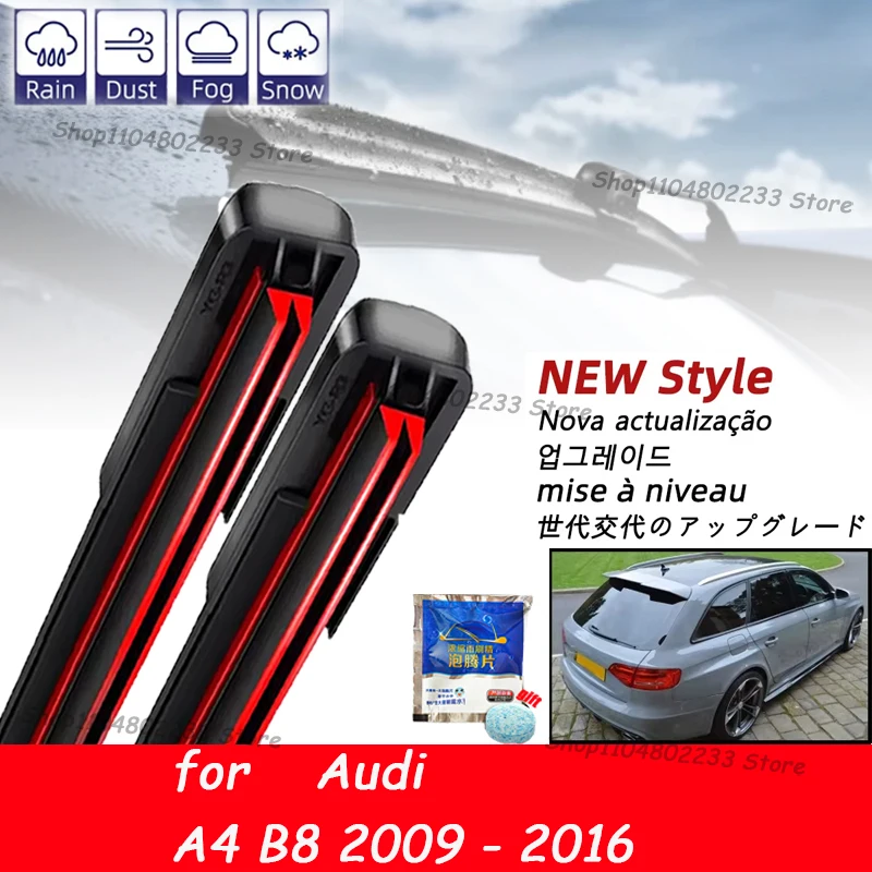 

LHD Front Wiper Blades Set For Audi A4 B8 2009 - 2016 Windshield Windscreen Window Car Brushes High Quality Rubber 24"+20"