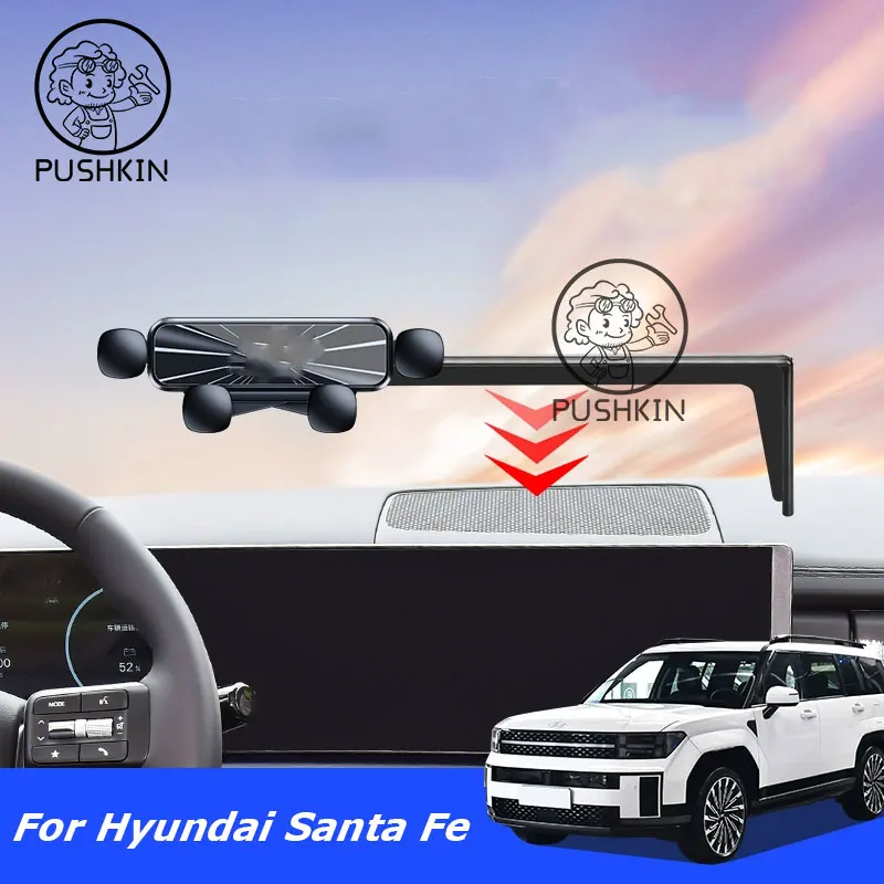 

For Hyundai Santa Fe MX5 2024 2025Car Styling Mobile Phone Holder Air Vent Mount Gravity Bracket Stand Auto Modified Accessories