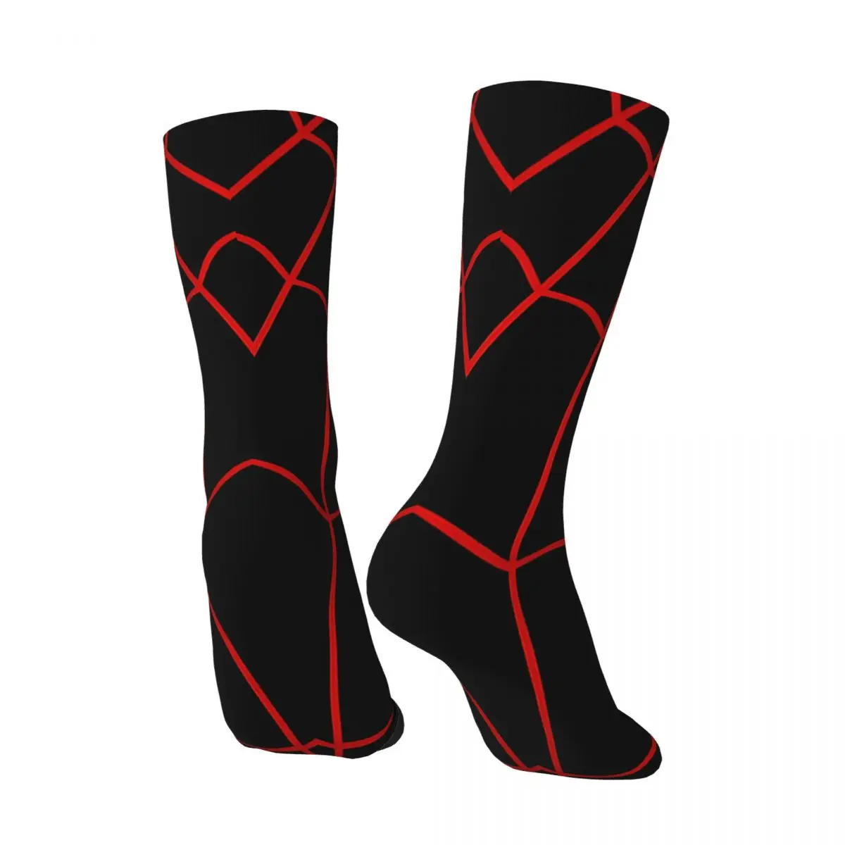 Retro Spider Web - Red Black Socks Men's compression Socks Unisex Street Style Seamless Printed Novelty Crew Sock