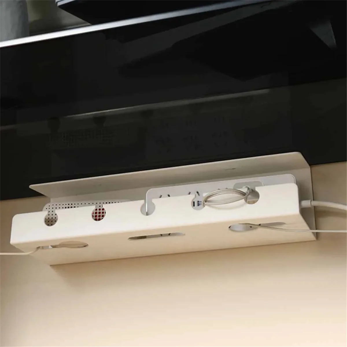 DIGITALBUY Under Desk Cable Management Cable Tray Power Strip Wire Holder Computer Desk Wire Box