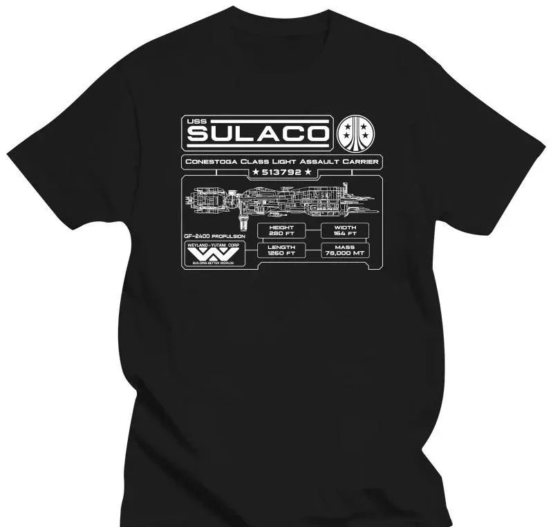 Новая модель USS Sulaco, космический корабль 2024, мужская хлопковая футболка, летняя футболка, мужская футболка с рисунком, брендовая футболка h Новая модель USS Sulaco, космический корабль 2024, мужская хлопковая футболка, летняя футболка, мужская футболка с рисунком, брендовая футболка h