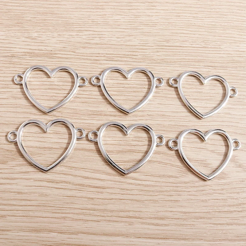 10Pcs Simple And Fashionable, Big Peach Heart Love Double Hanging Pendant Accessories, Diy Clothing Decoration Accessories, Pend