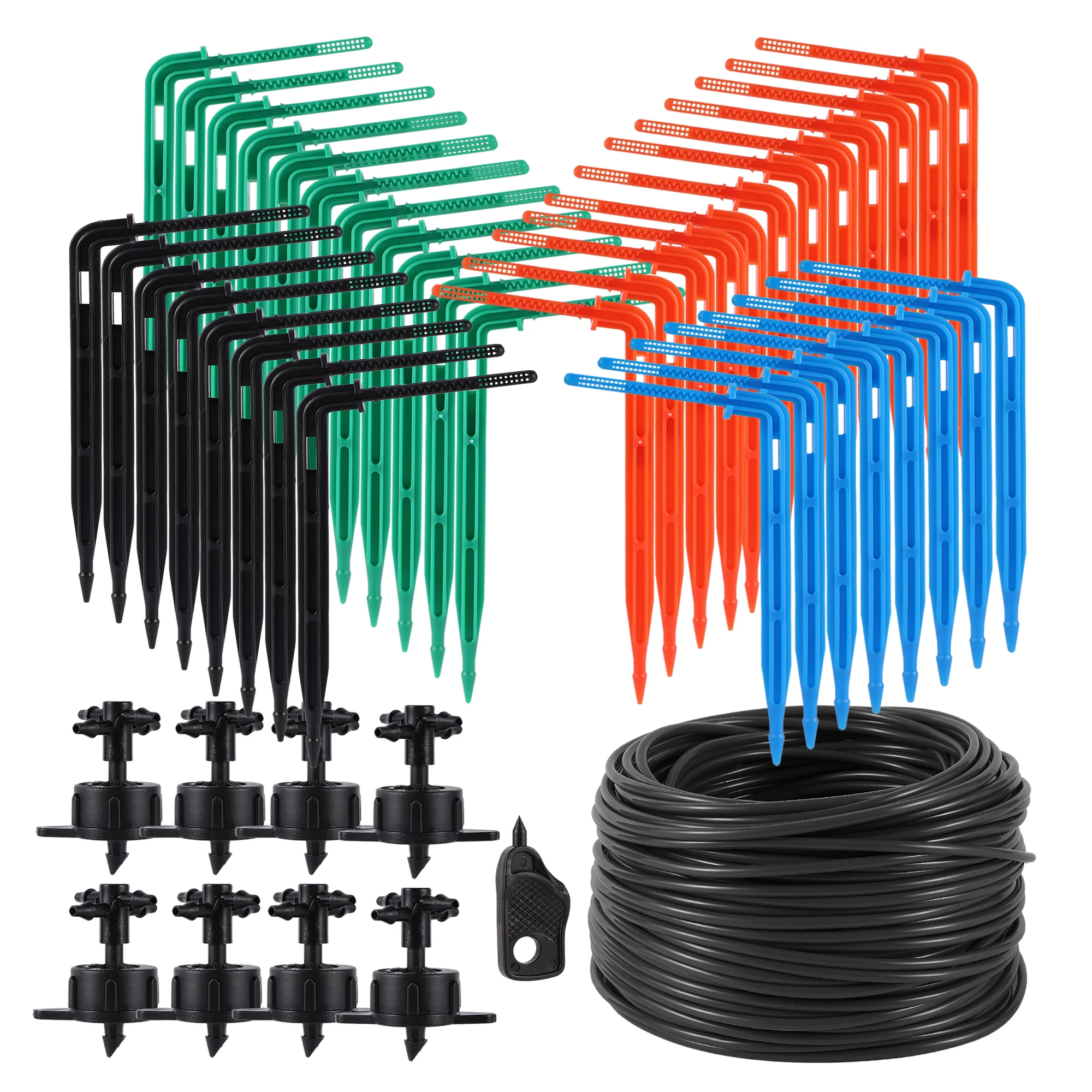 

3/5mm Greenhouse Curved Arrow Drip Irrigation 2-Way 4-Way Connector Kit 2L/4L/8L Pressure Compensator Pot Plant Watering Kit