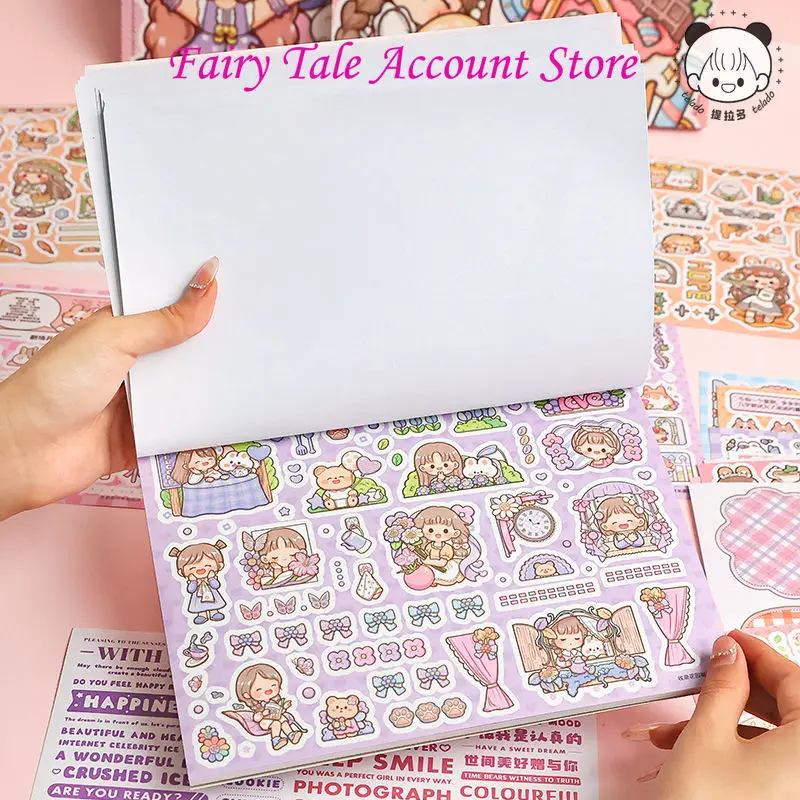 Telado Annual Large Picture Book Materials Hand Account Stickers and Cute Paper Hand Account Stickers Decorative Small Patterns