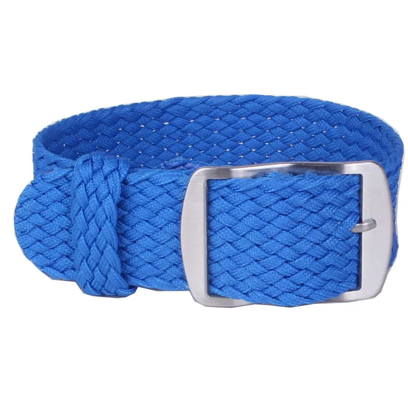 16mm 18mm 20mm 22mm Solid color Perlon Woven Nylon watchbands bracelet fabric Woven Watch Strap Band Buckle belt black blue