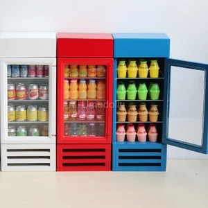 Miniatur Dolhinhase Ice Cream Gefrierschrank, Mini -Modell -Kühlschrank, Spielspielzeug, Supermarktmöbel, Puppenzubehör, Skala 1:12 8 Hauptverkäufe Gefrierschrank für Eiscreme - №3