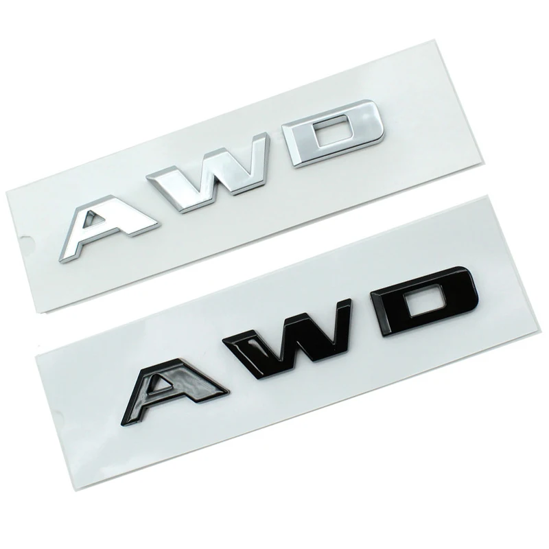 

1 Pieces 3D ABS Black/Sliver AWD Logo 25T 28T 40T Car Decoration Accessories Emblem Sticker Rear Badge Car Decal