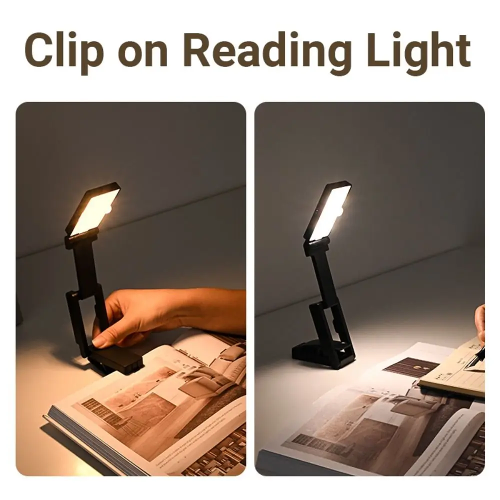 

Eye Protection Foldable Desk Lamp Adjustable Brightness 3 Color LED Clip Reading Light USB Charging Energy Saving Book Light
